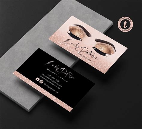 lash business cards printable.